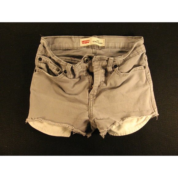 LEVIS 510 Womans CUTOFF JEANS SHORTS 12 Reg W 24 MEASURED Juniors Skinny Gray - Picture 1 of 9
